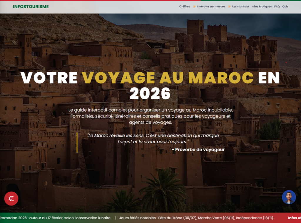 ➡️ Consult our complete practical guide for Morocco Travel and prepare tailor-made stays with all the key information: formalities, itineraries, logistics and advice for tourism professionals.
