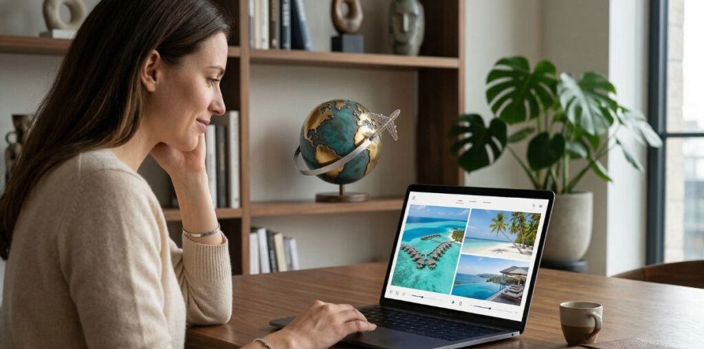 Image created by infostourisme.com - Illustration of a Club Med holiday search optimized by Algolia technology.