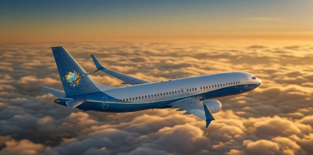 Image created by infostourisme.com - A United Airlines plane illustrating the massive expansion of its fleet.