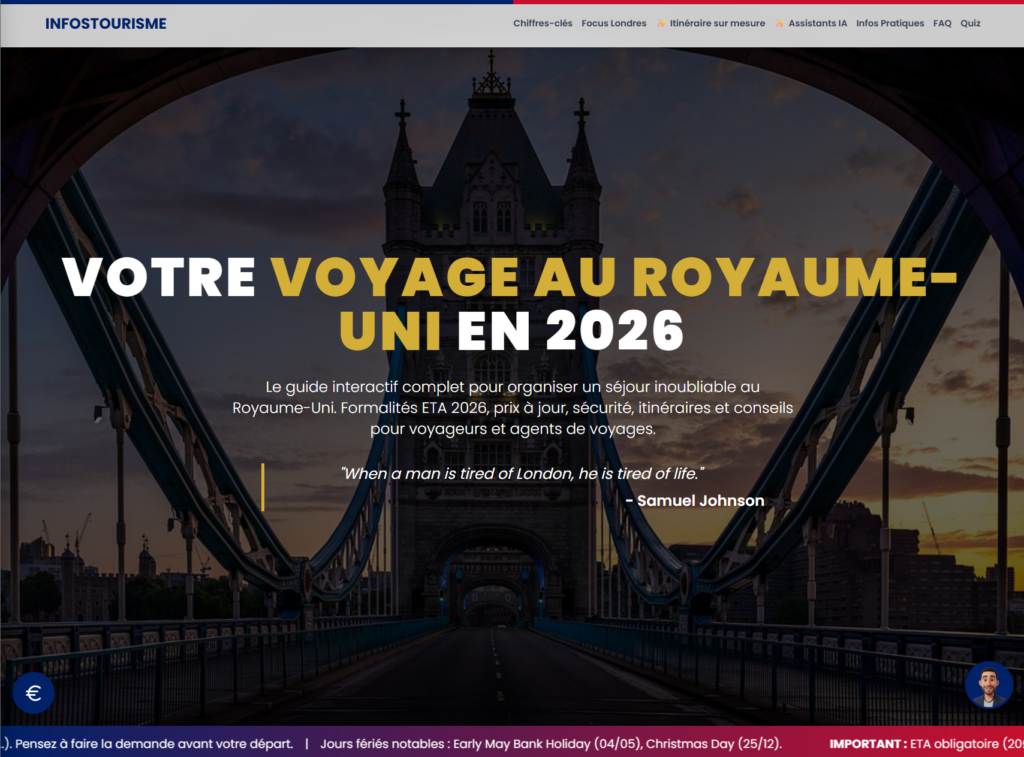 <p>➡️ Check out our complete practical guide for <a href="https://infostourisme.com/page_pratique/royaume_uni" target="_blank"><strong>UK travel</strong></a> and prepare your trips with all the key information: passport required, ETA 2026, itineraries and advice for tourism professionals.</p>